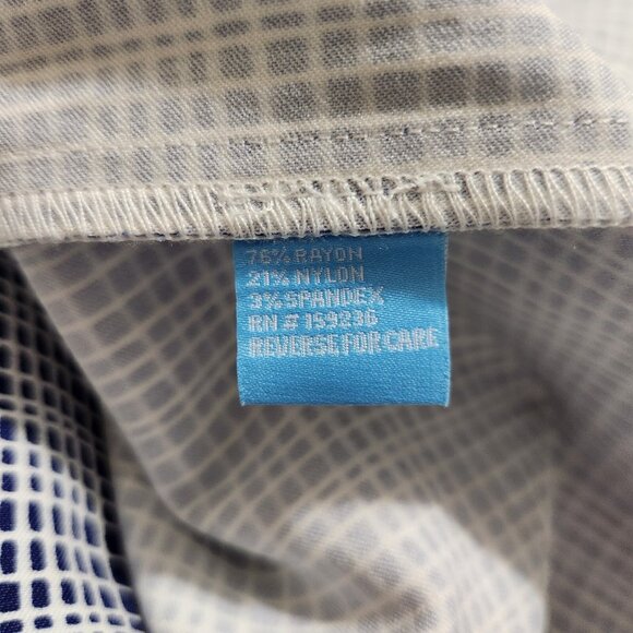 J.McLaughlin Vilma Women's Size 6 Dress Blue White Scalloped Neckline Sheath (60 - Picture 5 of 11